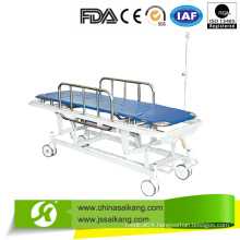 Powder Coated Steel Patient Trolley with Side Rails